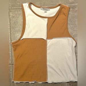 Brown and white Gage crop top